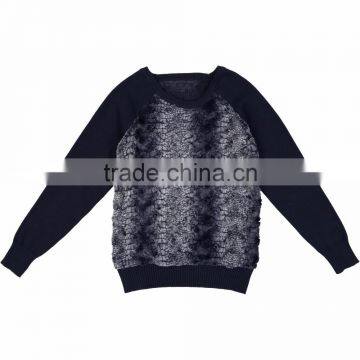 OEM Wholesale High Quality Children Kids Fur Front Sweaters photo-2