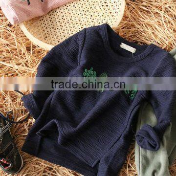 YE5157 Autumn 2017 Children Clothing Korean Embroidery Tree Children T-shirt photo-3