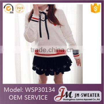 Stylish new design V neck students school uniform woolen computer knit pullover sweater