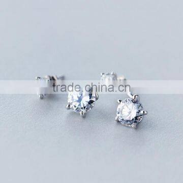 F20067N Fashion silver plated white diamond shell pearl earring