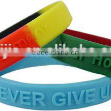 customized logo personalized promotion embossed silicone bracelets