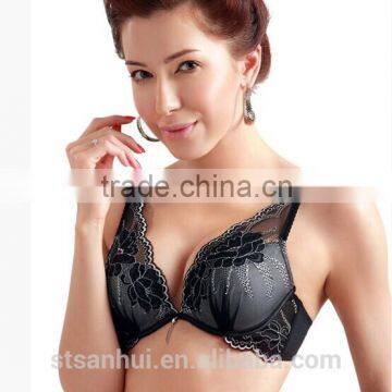 Newest style ladies mystery black push up women sexy bra