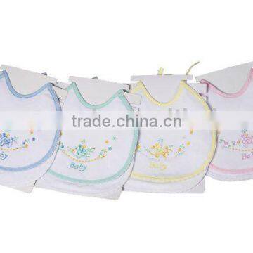 infant baby bibs 100% cotton interlock fabric with embroider