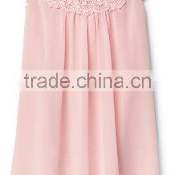 2017 OEM Services Fashion Custom Clothing Child Smocked Dress Lace Neckline Flutter Dress photo-5