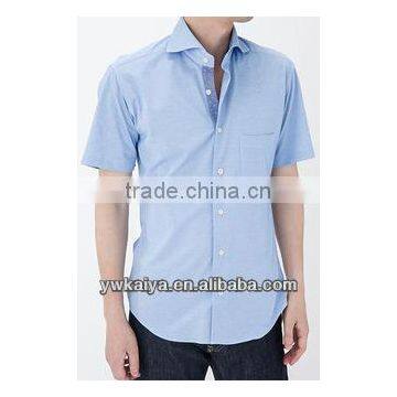 2014 New casual mens short sleeve shirt one pocket