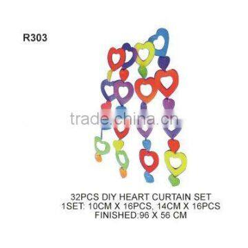 (R303) 32PCS DIY HEART CURTAIN SET