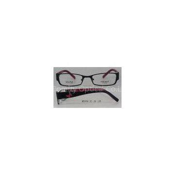 Metal Optical Black Rectangular Eyeglass Frames For Women With Butterfly Pattern