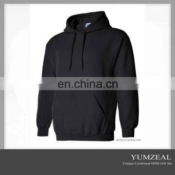 wholesale plain black hoodie/design your own hoodie/no zipper hoodie jacket