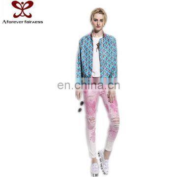 2016 wholesale top selling women denim jacket,fashion lady jacket