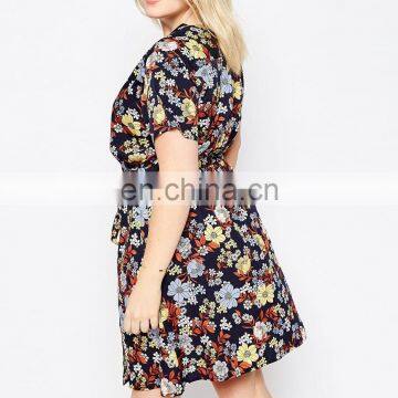 New trendy western floral beach fat dress design