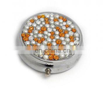 color full crystal pill box metal mini for wholesale