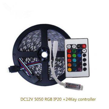 DC12V 5050 RGB LED Strip Set 60LED/m 5M LED Strip RGB 5050 LED Tape + Mini 24key RGB Controller