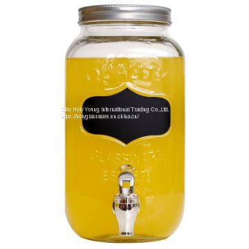 3.5L QUALITY GLASS BEVERAGE DISPENSER WITH LID AND TAP