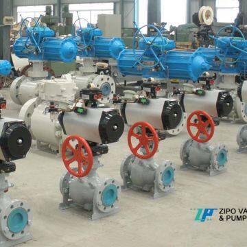 Emergency shut down pneumatic actuated trunnion mounted ball valve