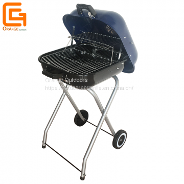 Easily Assembled Square Hamburger Grill Foldable Trolley Bbq Oven