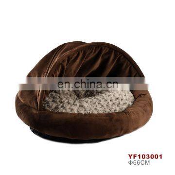Wholesale Customized Luxury Faux Suede Fabric and pv Fleece Cat Cave Bed