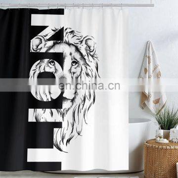 i@home eco friendly 3d digital lion printed waterproof shower curtain 180cm x 180cm