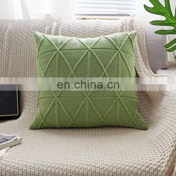 I@home Solid Color Nordic Geometric Knitted Sofa Pillow Cushion Cover