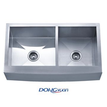 Guangdong Dongyuan Kitchenware Double Bowl Farmhouse Apron Front Kitchen Sink (DY-HA125L)