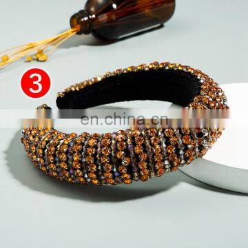 Gorgeous Full Crystal Designer Headband Luxurious Hand Made Rhinestone Thick Sponge Hair Hoop Bridal Wedding Hair Accessories