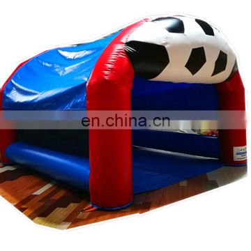 Kids air pop up cheap and portable football cartoon theme inflatable football goal for sports and fun game