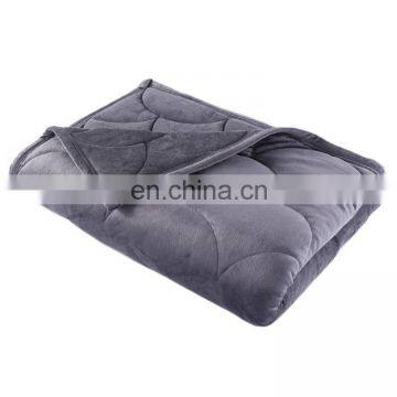 Factory Direct Sale 48x72Inch 60x80Inch Minky Fleece Quilted Weighted Gravity Blanket For Adult Autism photo-5