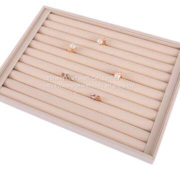Gray Velvet Professional Wholesale Ornament Jewelry Display Compartment Storage Tray