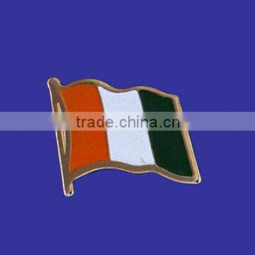 Custom design high quality cloisonne hard enamel filled Ivory Coast Flag Lapel Pin