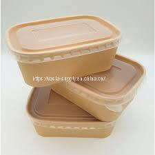Disposable square cardboard bowls cardboard box with lid cardboard containers