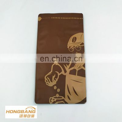 Roasted Coffee Flat Bottom Bag With One-way Valve Easy Tear Notch  Custom Printing For Wholesale