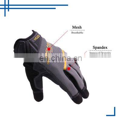 HANDLANDY Synthetic Palm Motorcycle Touch Screen Mechanic U-wrist Design Work Construction Gloves photo-2