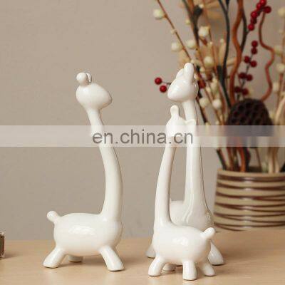Best Price Ceramic Porcelain One Set Giraffe Family Statue Art Craft photo-4