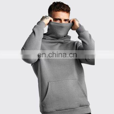 New style Custom hoodies wholesale 100% cotton grey sweatshirt  performance scarf  hoodie