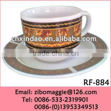 Wholesale Zibo Manufactured Ceramic Set of Coffee Cups in Box with Logo in Cups & Saucers