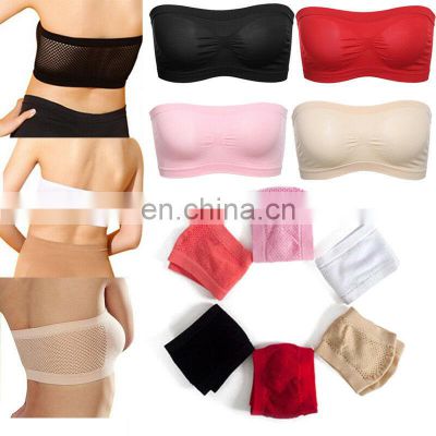 Tank Tops Sexy Crop Vest Breathable Mesh Tube Bra Strapless Crop Tops Women Ladies Sexy Bralette Bra Bandeau Boob Underwear