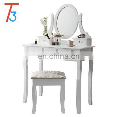 Finely Processed Antique White Wood Dressing Table Makeup Desk