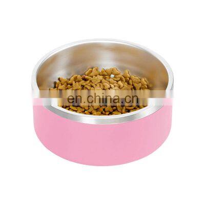 stainless steel double diner pet feeding bowl dog food containerl portable floating dog water bowl