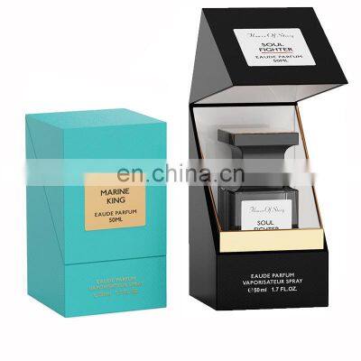 Luxury Smart Empty Black Box For Perfume Magnetic Packaging Gift Box With Bottle