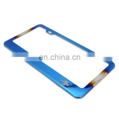 Titanium Blue Car Number Plate Holder Metal Stainless Steel License Plate Frame