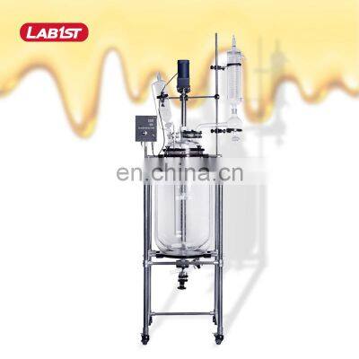 100 Liter 100l Continuous Stirred Industrial Lab Chemical Sealed Vacuum Jacketed Glass Reactor Tank