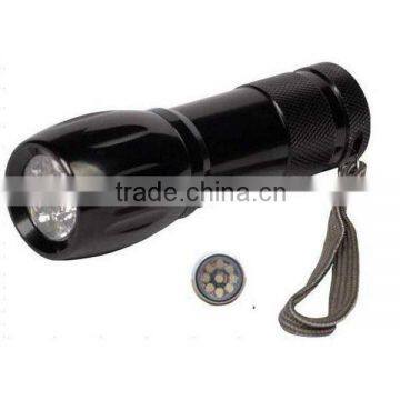 metal 9 led pocket torch