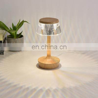 Indoor Reading Lamp For Living Room Rechargeable Night Light Crystal Mushroom Table Light