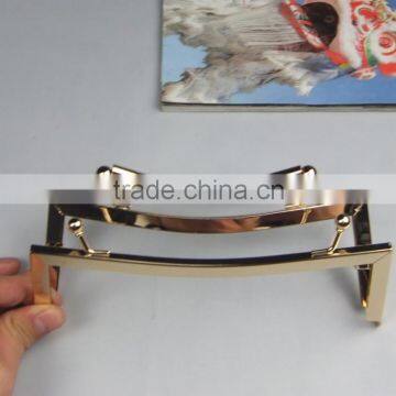 DIY 20.5*8cm Europe Style Gold Kiss Lock Metal Handbag Frames With Metal Handle&clasp Loop photo-3