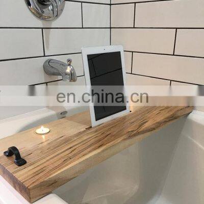 Japanese Style Minimalist Eco Friendly Premium Bamboo Bathtub Caddy Tray With Handle photo-2