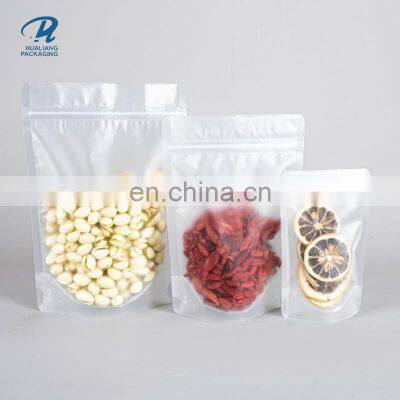 Hot selling matte clear self up with low price Resealable plastic banana bag/potato chips packaging bag stand -up