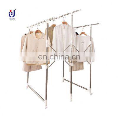 Detachable Heavy Duty Telescopic Clothes Drying Clothing Garment Rack Hanger Stand