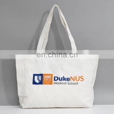 Customised Soft Washing Durable Organic Cotton Tote Draw String Shoe Bag Small Foldable Canvas Cloth Zippered Bag With Logo photo-4