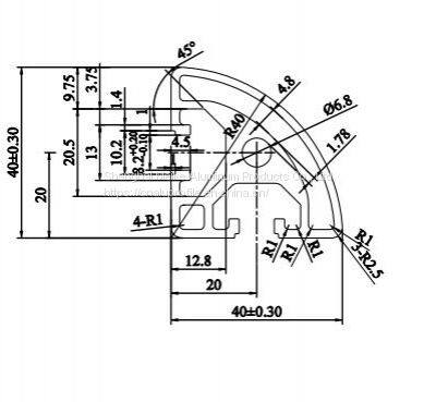 MK-8-4040R T Slotted 4040 R Shape Extruded Aluminium Profile for Robot Fence Factory Price photo-2