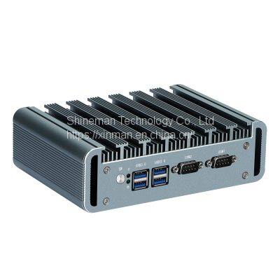 Embedded Fanless Alloy Industrial Mini Computer Intel Dual CPU Core i7-6500U 4K Display DDR4 4*USB 3.0 2*COM for Industrial Automation Stable Control