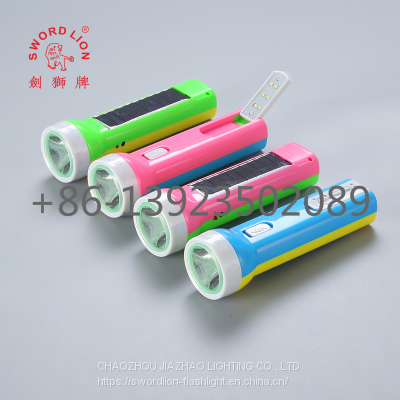 Hot Sale SWORD LION Brand Solar Rechargeable LED Flashlight Torch C03 photo-2